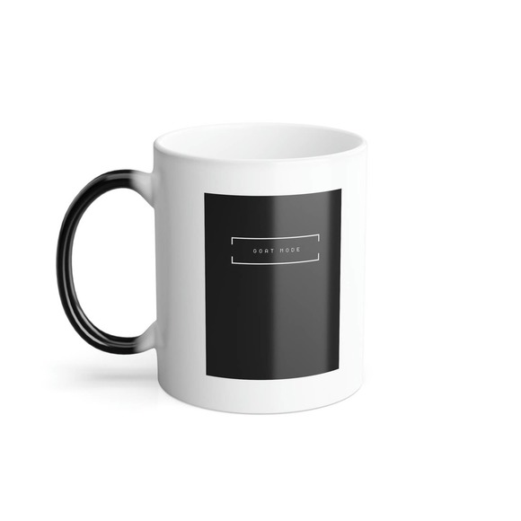 Goat Mode Motivational Quote Minimalist Color Changing Coffee Tea Cup Mug 11oz - Picture 7 of 8